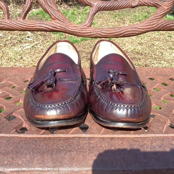 Cole Haan Mahogany Brown Leather Tassel Loafers - Picture 3 of 9